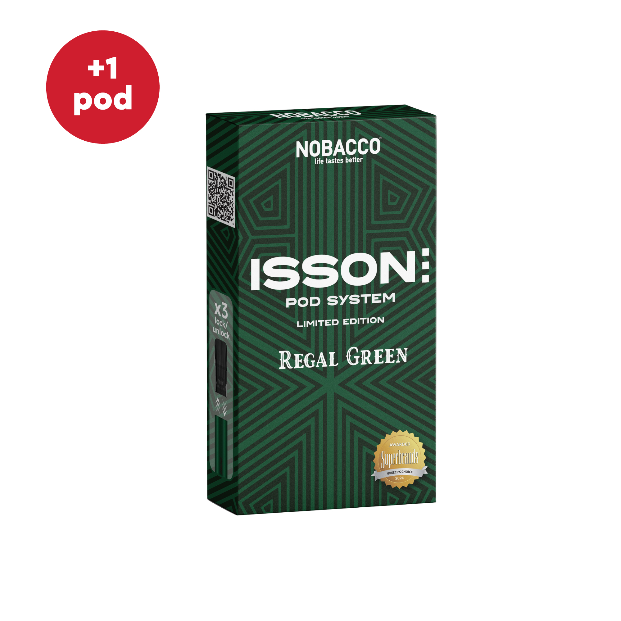 Ηλεκτρονικό Τσιγάρο Isson III με 1 κάψουλα - Regal Green